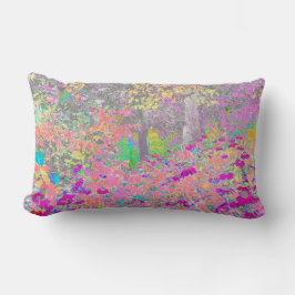 水彩ガーデンサンライズ（紫色の花を使用） ランバークッション
