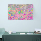 水彩ガーデンサンライズ（紫色の花を使用） 横断幕 (トレードショー)