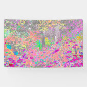 水彩ガーデンサンライズ（紫色の花を使用） 横断幕 (横)