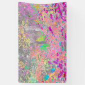 水彩ガーデンサンライズ（紫色の花を使用） 横断幕 (縦)