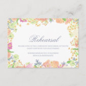 水彩ガーデンパーティーフローラ結婚クレスト エンクロージャーカード (正面)