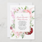 水彩ガーデンフラワーウェディングレセプションのみ 招待状 (正面)
