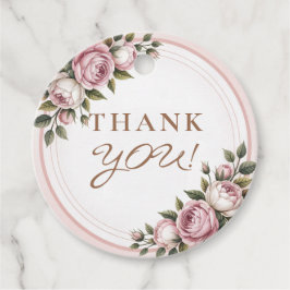 水彩ガーデンフラワーサンキュー フェイバータグ