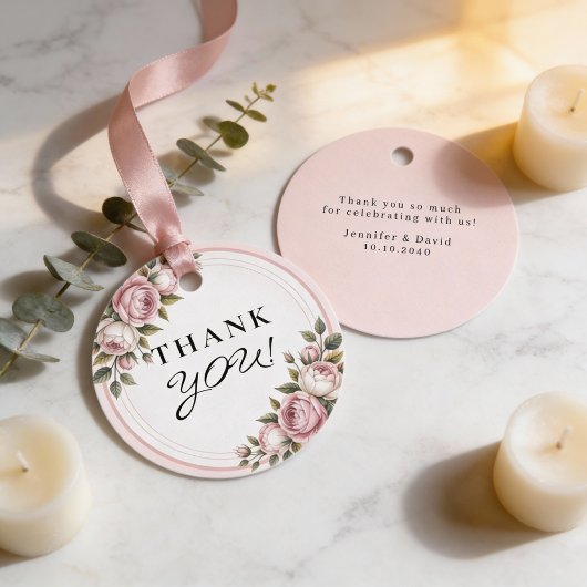 水彩ガーデンフラワーサンキュー フェイバータグ