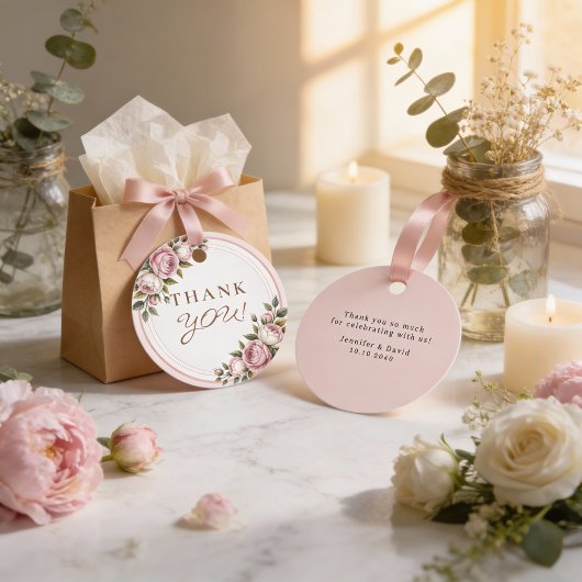 水彩ガーデンフラワーサンキュー フェイバータグ