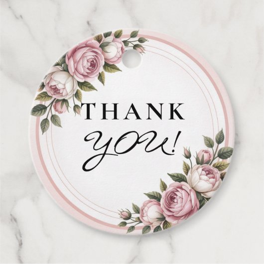 水彩ガーデンフラワーサンキュー フェイバータグ (正面)