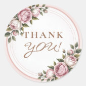 水彩ガーデンフラワーサンキュー ラウンドシール (正面)