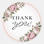 水彩ガーデンフラワーサンキュー ラウンドシール (正面)