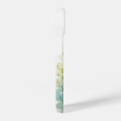 水彩ガーデンフラワーズホワイトローズ iPhoneケース (右側面)