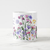水彩ガーデンフラワーズワールドズマ最高のママグ ジャンボコーヒーマグカップ (正面)