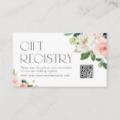 水彩ガーデンフラワーズQRコード結婚ズレジストリ エンクロージャーカード (正面)