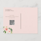 水彩ガーデンフラワーフォトセーブ・ザ・デート 案内ポストカード (裏面)