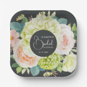 水彩ガーデンフラワーブライダルシャワー ペーパープレート (正面)