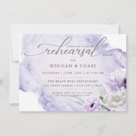 水彩ガーデンフローラ薄紫ポピー招待状 招待状