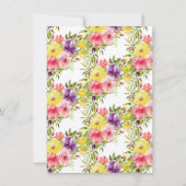 水彩ガーデンフローラ誕生日パーティーの招待 招待状 (裏面)