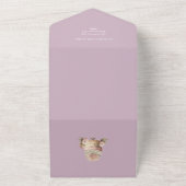 水彩ガーデンブライダルシャワーQRコードRsvp オールインワン招待状 (外側)