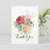 水彩ガーデンローズ サンキューカード (スタンド正面)