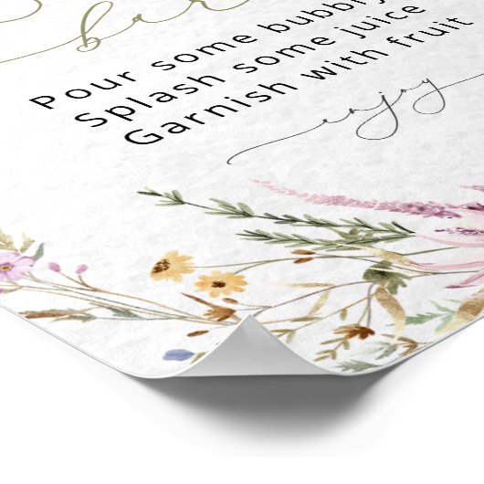 水彩ガーデンワイルドフラワーマムオーサバーポスター ポスター (角)