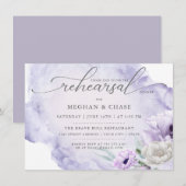 水彩ガーデン フローラル ライラック ポピー 招待状 (正面/裏面)