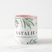 水彩ガーリーフローラピンクの卒業式 マグカップ (中央)