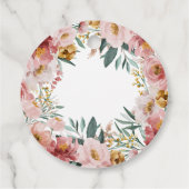 水彩ガーリーフローラ誕生日ピンクのシック フェイバータグ (裏面)