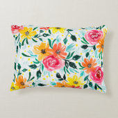 水彩ガーリー花模様 アクセントクッション (裏面)