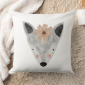 水彩ガールらしいベイビー動物ホワイトグレー保育園 クッション (ブランケット)