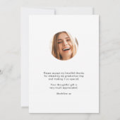 水彩ガールグリーンカスタムリー写真卒業 サンキューカード (裏面)