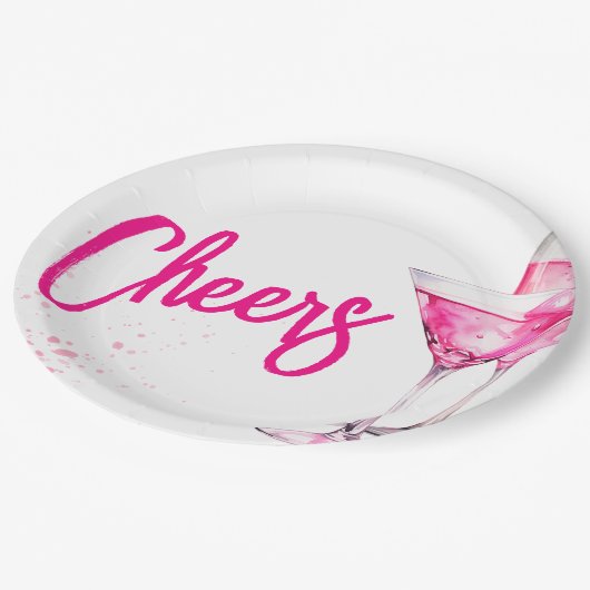 水彩ガールズガレンティンパーティー ペーパープレート (アングル)