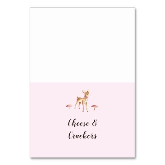 水彩ガールディアーマッシュルームビュッフェフードラベル テーブルナンバー (正面)