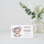 水彩ガールパイロットテディベアおむつラッフル エンクロージャーカード (スタンド正面)