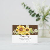 水彩ガールボーホヒマワリ秋おむつラッフル エンクロージャーカード (スタンド正面)