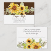 水彩ガールボーホヒマワリ秋おむつラッフル エンクロージャーカード (正面/裏面)