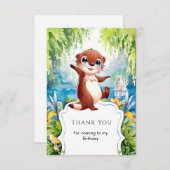 水彩キッズオッター誕生日 サンキューカード (正面/裏面)