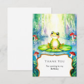 水彩キッズカエルの誕生日 サンキューカード (正面/裏面)