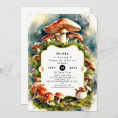 水彩キッズキノコ誕生日 招待状 (正面/裏面)
