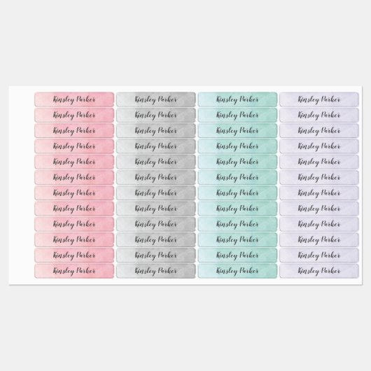 水彩キッズ防水名 ラベル (シート)