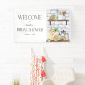 水彩キッチンシーンブライダルシャワーへようこそ 横断幕 (インサイチュ)