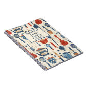 水彩キッチンツールパーソナライズされたレシピ ノートブック (右側)