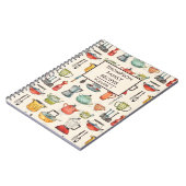 水彩キッチンツールパーソナライズされたレシピ ノートブック (左側)