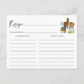 水彩キッチンブライダルシャワーレシピカード ポストカード (正面)