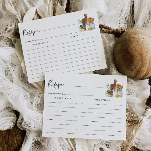 水彩キッチンブライダルシャワーレシピカード ポストカード