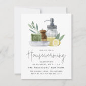 水彩キッチン引っ越し祝いパーティーパーティープチサイズ 招待状 (正面)