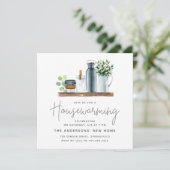 水彩キッチン棚引っ越し祝いパーティーパーティー 招待状 (スタンド正面)