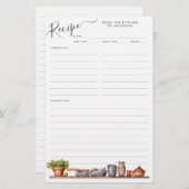 水彩キッチン棚用ポット器具レシピシート (正面/裏面)