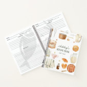 水彩キッチン用品パーソナライズされたレシピ ノートブック (内部)