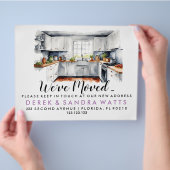 水彩キッチン移動した住所の変更 チラシ (手)