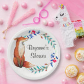 水彩キツネとリースブライダルシャワーパーティープレート ペーパープレート (パーティー)