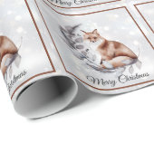 水彩キツネと雪の休日ラッピング紙 ラッピングペーパー (ロールコーナー)