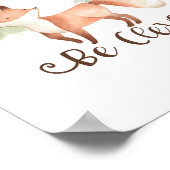 水彩キツネの森の仲間たち スマートなベビーベッド ポスター (角)